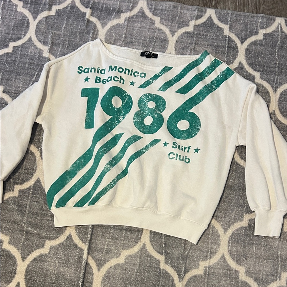 T.J.Maxx Off-the-Shoulder Sweater - White and Green